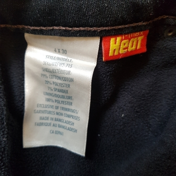 Windriver Black Tmax Fleece Lined Wide Straight Leg Jeans - Picture 13 of 15